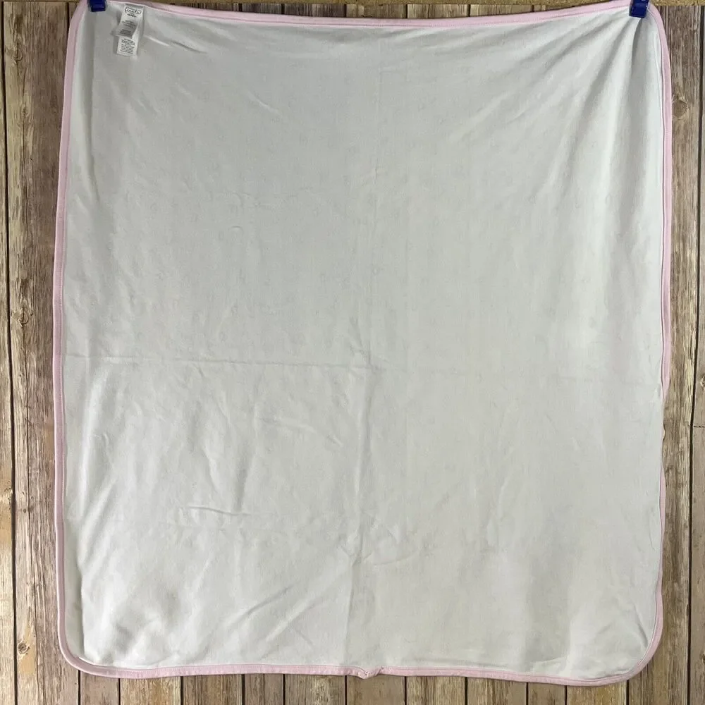 Precious Firsts by Carter’s White Pink Heart Baby Blanket Cotton Stretch Jersey